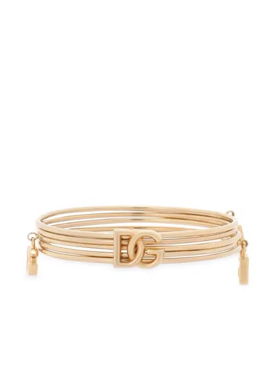DOLCE & GABBANA DG LOGO-CHARM MULTI-HOOP BANGLE