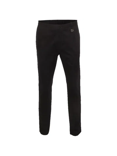 Pre-owned Dolce & Gabbana Dg Logo Charm Trousers In Black