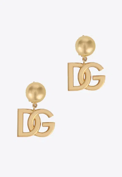 Dolce & Gabbana Dg Logo Clip-on Earrings In Gold