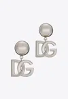 Dolce & Gabbana Dg-logo Clip-on Earrings In Silver