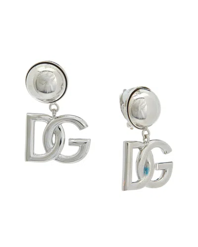 Dolce & Gabbana Dg Logo Clip-on Earrings In Pink