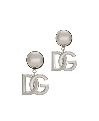 Dolce & Gabbana Dg-logo Clip-on Earrings In Yellow