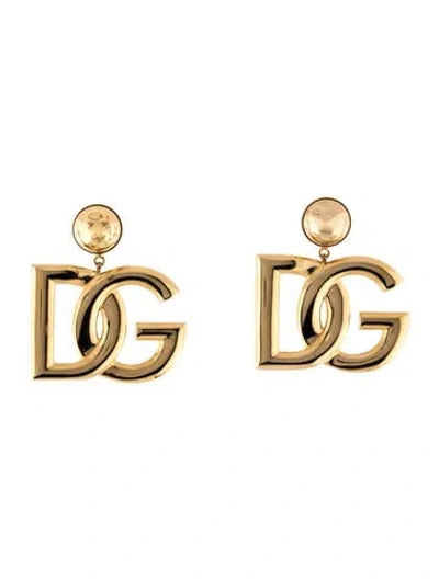 Pre-owned Dolce & Gabbana Dg Logo Clip-on Drop Earrings In Multicolor