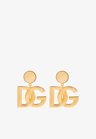 Dolce & Gabbana Clip-on Earrings With Dg Logo In Gold