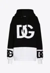 Dolce & Gabbana Dg Logo Colorblocked Hooded Sweatshirt In Black