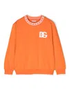 Dolce & Gabbana Teen Boys Orange Cotton Dg Sweatshirt In Orange