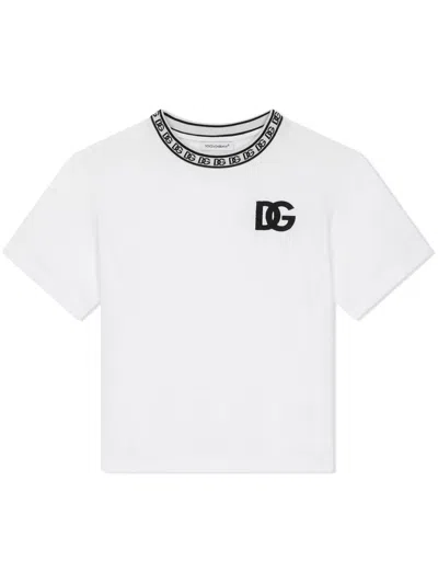 Dolce & Gabbana Kids' Logo-print Short-sleeved T-shirt In White