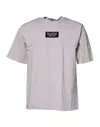 Dolce & Gabbana Beige Dg Logo Crew Neck Short Sleeves T-shirt In Grey
