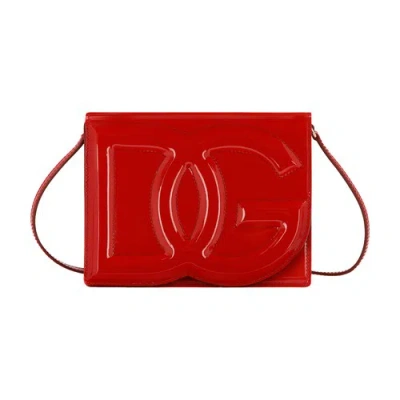 Dolce & Gabbana Patent Leather Dg Logo Bag Crossbody In Red 2