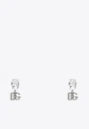 Dolce & Gabbana Earrings With Crystal And Silver Dg Logo In Silver