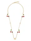 Dolce & Gabbana Dg Logo Crystal-embellished Necklace In Gold