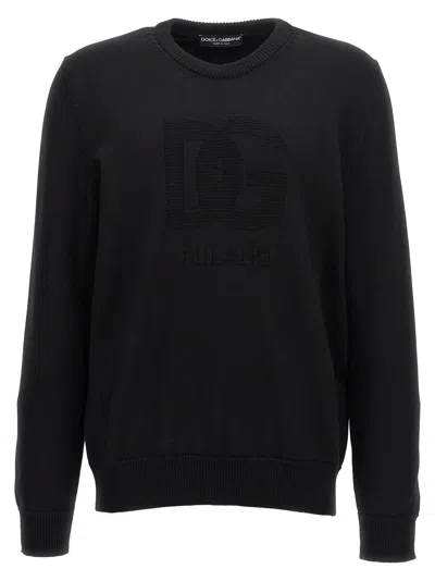 DOLCE & GABBANA DG LOGO DETAILED CREWNECK JUMPER