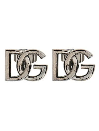 Dolce & Gabbana Dg Logo Earrings In Metallic