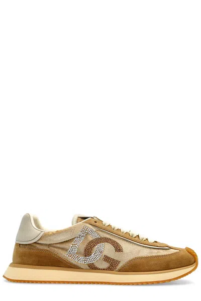 DOLCE & GABBANA DG LOGO EMBELLISHED CUSHION SNEAKERS