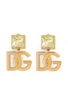 Dolce & Gabbana Earrings With Dg Logo And Rhinestones In Gold