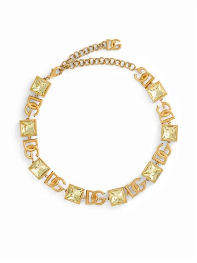 Dolce & Gabbana Dg-logo Embellished Necklace In Gold