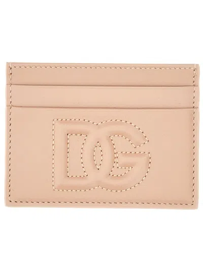 Dolce & Gabbana Dg Logo Embossed Card Holder In Neutral