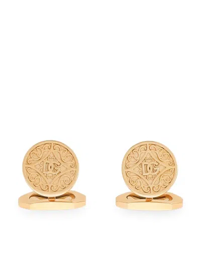 Dolce & Gabbana Dg Logo-embossed Cufflinks In Gold