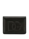 Dolce & Gabbana Dg-logo Embossed Leather Wallet In Black