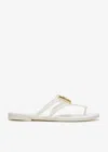 Dolce & Gabbana Women White Thong Sandals With Logo Plaque On The Front In Rubber Woman In White