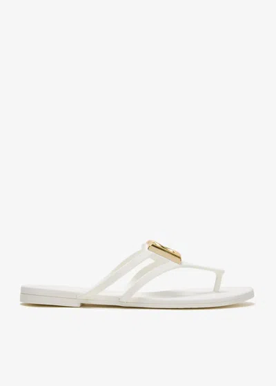 Dolce & Gabbana Dg Logo Embossed Rubber Sole Sandals In White