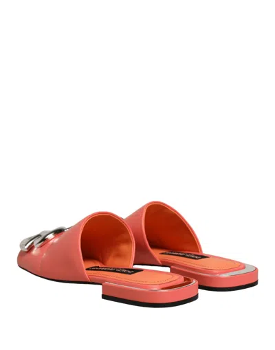Dolce & Gabbana Dg Logo Embossed Slides In Orange