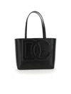 Dolce & Gabbana Women Dg Logo Small Leather Tote Bag In Black