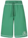Dolce & Gabbana Jogging Shorts With Embroidered Logo In Green