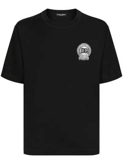 DOLCE & GABBANA DG LOGO-EMBROIDERED COTTON T-SHIRT