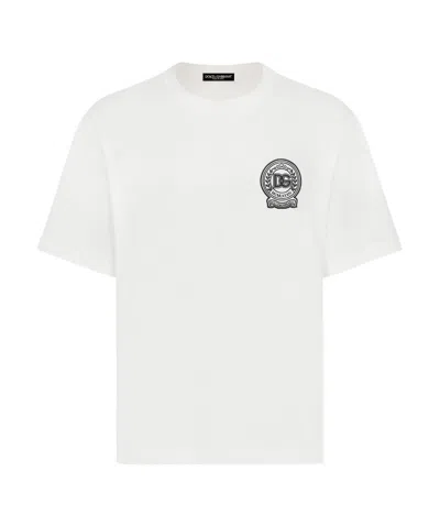 DOLCE & GABBANA DOLCE  GABBANA LOGO PATCH CREWNECK T-SHIRT