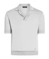 Dolce & Gabbana Silk Polo Shirt In Gray
