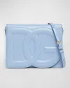 Dolce & Gabbana Dg Logo Flap Leather Shoulder Bag In Powder Blue