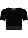 Dolce & Gabbana Cropped-oberteil Mit Monogrammmuster In Black