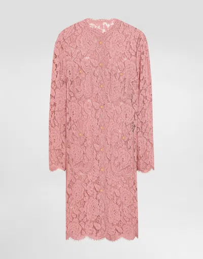 Dolce & Gabbana Dg Logo Floral Cordonnet Lace Coat