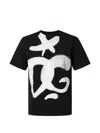 Dolce & Gabbana Cotton Dg Logo Graffiti Short Sleeve T Shirt In Black