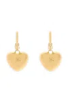 Dolce & Gabbana Dg Logo Heart Drop Earrings In Gold