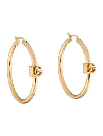 Pre-owned Dolce & Gabbana Dg Logo Hoop Earrings In Multicolor