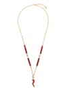 DOLCE & GABBANA DG-LOGO HORN-CHARM NECKLACE