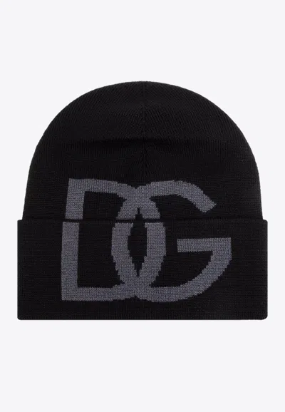 Dolce & Gabbana Dg Logo Inlay Wool Beanie