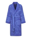 Dolce & Gabbana Dg Logo Jacquard Bathrobe In Blue