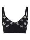Dolce & Gabbana Dolce&gabbana Logo Monogram Bralette Crop Top In Nero