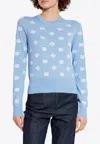 Dolce & Gabbana Light Blue Wool And Silk Jacquard Sweater In Blue