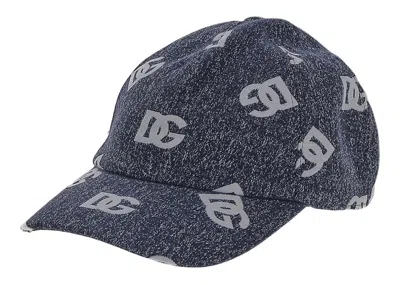 Pre-owned Dolce & Gabbana Dg Logo Jacquard Denim Baseball Cap In Grey
