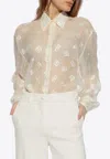 Dolce & Gabbana Burnout Sheer Silk Shirt In White