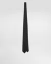 Dolce & Gabbana Black Tie With Tie Closure On The Rear And All-over Logo Embroidery In Silk Man In Black