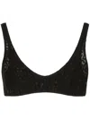 Dolce & Gabbana Logo-lace Cropped Bralette In Black