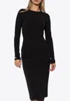 Dolce & Gabbana Jersey Calf-length Dress With Dg Logo Details In Black
