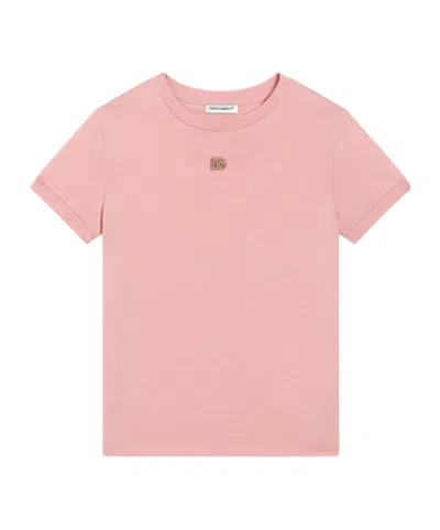 DOLCE & GABBANA DOLCE  GABBANA KIDS LOGO-DETAILED CREWNECK T-SHIRT