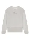 Dolce & Gabbana Cotton-lurex Logo Sweater In Grey
