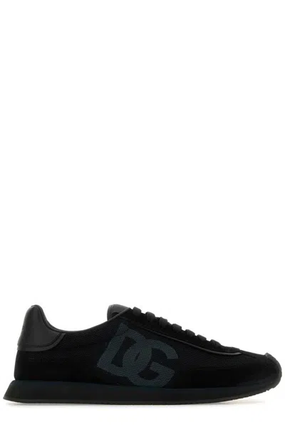Dolce & Gabbana Low Top Sneakers Featuring Suede Accents In Black